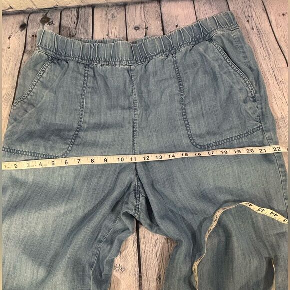 Talbots Tencel Blue Chambray Weekend Wash Casual Soft Comfy Joggers Size L - Picture 9 of 16